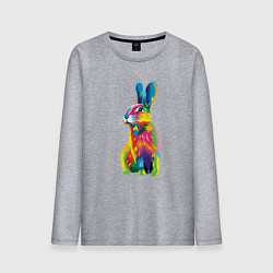 Мужской лонгслив Кролик в стиле поп-арт