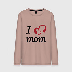 Лонгслив хлопковый мужской Mom - Love You, цвет: пыльно-розовый