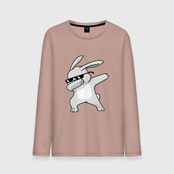 Лонгслив хлопковый мужской Кролик ДЭБ, цвет: пыльно-розовый