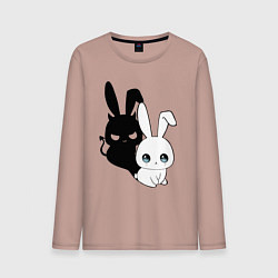 Мужской лонгслив Милый кролик - ангелочек или дьяволёнок?