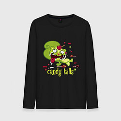 Лонгслив хлопковый мужской Nutty - candy kills, цвет: черный