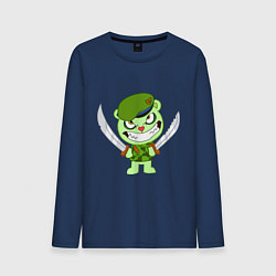 Лонгслив хлопковый мужской Angry Flippy, цвет: тёмно-синий