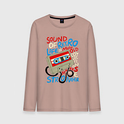 Мужской лонгслив Касссета ретро звук