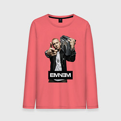 Лонгслив хлопковый мужской Eminem boombox, цвет: коралловый