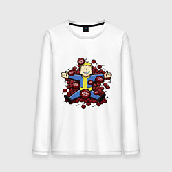 Лонгслив хлопковый мужской Vault boy caps, цвет: белый