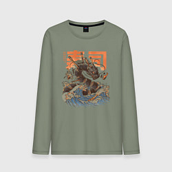 Мужской лонгслив Суши дракон Канагавы