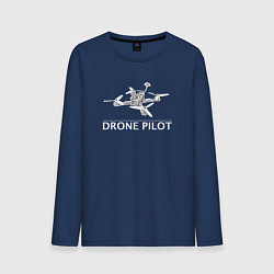 Лонгслив хлопковый мужской Drones pilot, цвет: тёмно-синий
