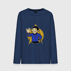 Лонгслив хлопковый мужской Spoke - vault boy, цвет: тёмно-синий