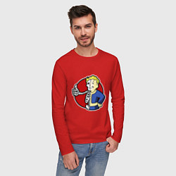 Лонгслив хлопковый мужской Vault boy - skeleton, цвет: красный — фото 2