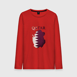 Лонгслив хлопковый мужской Qatar map, цвет: красный