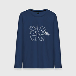 Мужской лонгслив Хомяки весельчаки белые