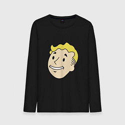 Лонгслив хлопковый мужской Vault boy head, цвет: черный