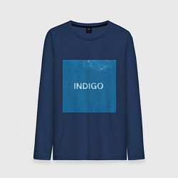 Лонгслив хлопковый мужской Indigo, цвет: тёмно-синий