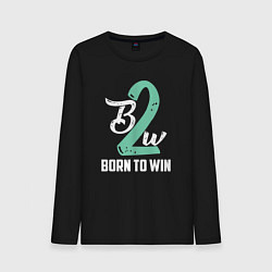 Лонгслив хлопковый мужской Born to win, цвет: черный