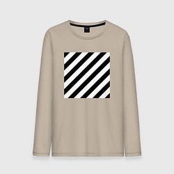 Лонгслив хлопковый мужской Black and white, цвет: миндальный
