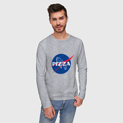 Лонгслив хлопковый мужской Nasa - pizza, цвет: меланж — фото 2
