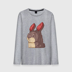 Лонгслив хлопковый мужской Забавный кролик, цвет: меланж
