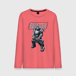 Лонгслив хлопковый мужской Fallout 4 - Ultracite Power Armor, цвет: коралловый