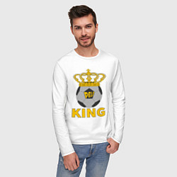 Лонгслив хлопковый мужской Пеле король футбола, цвет: белый — фото 2