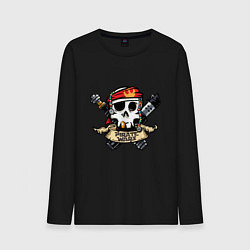 Лонгслив хлопковый мужской Пиратские воины, цвет: черный