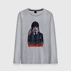 Мужской лонгслив Уэнсдэй с рукой рисунок