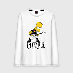 Лонгслив хлопковый мужской Sum41 Барт Симпсон рокер, цвет: белый
