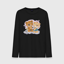 Мужской лонгслив Влюблённые мишки арт