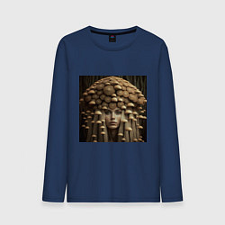 Лонгслив хлопковый мужской Девушка гриб, цвет: тёмно-синий