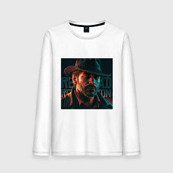 Лонгслив хлопковый мужской Red Dead redemption, dark Arthur, цвет: белый