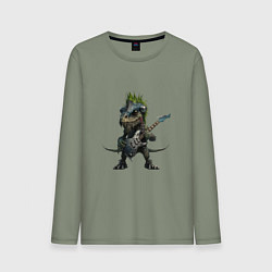 Мужской лонгслив Динозавр-гитарист