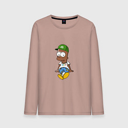 Лонгслив хлопковый мужской Black Bart, цвет: пыльно-розовый