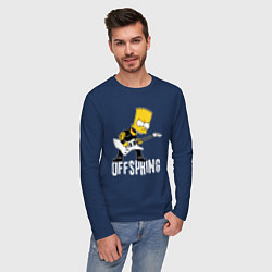 Лонгслив хлопковый мужской Offspring Барт Симпсон рокер, цвет: тёмно-синий — фото 2