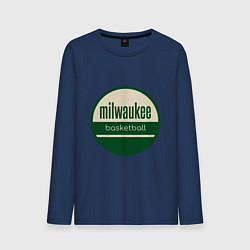 Лонгслив хлопковый мужской Milwaukee basketball, цвет: тёмно-синий