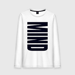 Лонгслив хлопковый мужской Mind большие буквы, цвет: белый