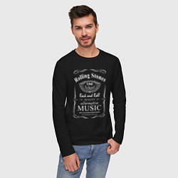 Лонгслив хлопковый мужской Rolling Stones в стиле Jack Daniels, цвет: черный — фото 2