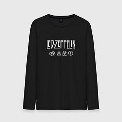 Лонгслив хлопковый мужской Led Zeppelin Black dog, цвет: черный