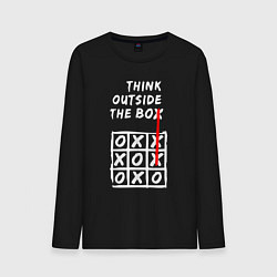 Лонгслив хлопковый мужской Think outside the box game, цвет: черный