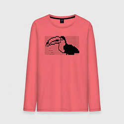 Лонгслив хлопковый мужской Le toucan has arrived - Twitch ASCII art, цвет: коралловый