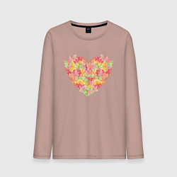 Мужской лонгслив Нежное сердце бабочки
