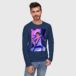 Лонгслив хлопковый мужской Зоро красавец, цвет: тёмно-синий — фото 2