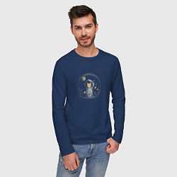 Лонгслив хлопковый мужской Cosmocat, цвет: тёмно-синий — фото 2