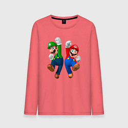Мужской лонгслив Луиджи и Марио в прыжке