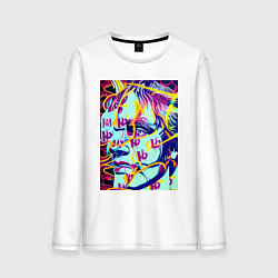 Лонгслив хлопковый мужской Andy Warhol - pop art - self-portrait, цвет: белый