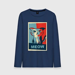 Лонгслив хлопковый мужской Meow obey, цвет: тёмно-синий