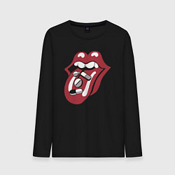 Лонгслив хлопковый мужской Rolling stones pills, цвет: черный