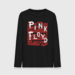 Лонгслив хлопковый мужской Рок музыка pink floyd стена, цвет: черный