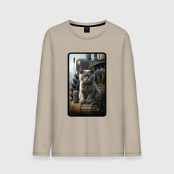 Мужской лонгслив Челябинск котик