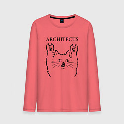 Лонгслив хлопковый мужской Architects - rock cat, цвет: коралловый