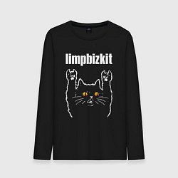 Лонгслив хлопковый мужской Limp Bizkit rock cat, цвет: черный