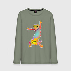 Мужской лонгслив Веселая ящерица цензура